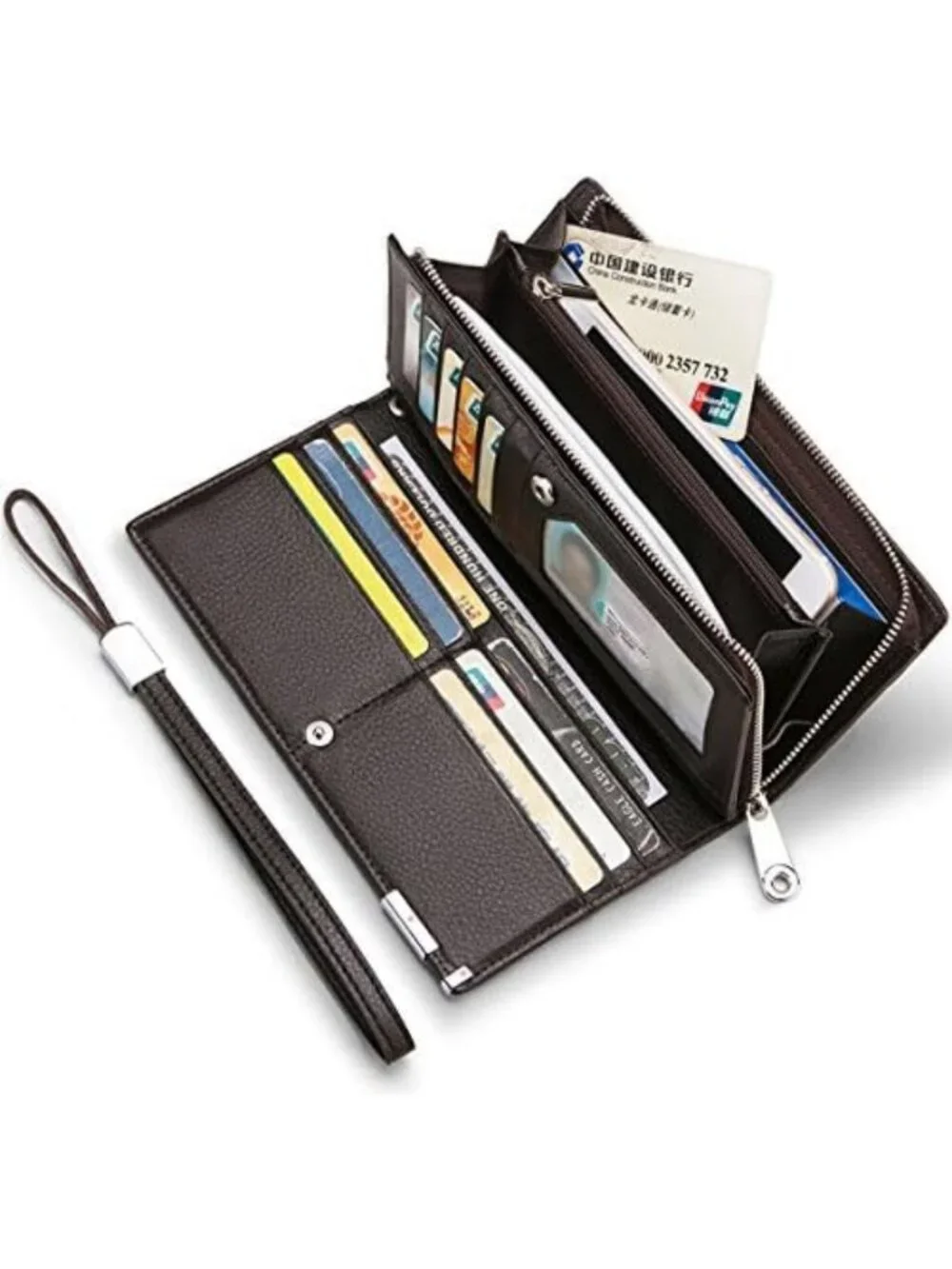 Stylish Leather Bifold Wallet for Men | RFID Blocking, Zipper Closure, Slim